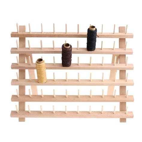 60 Spool Wood Sewing Thread Stand Organizer Embroidery Storage Rack