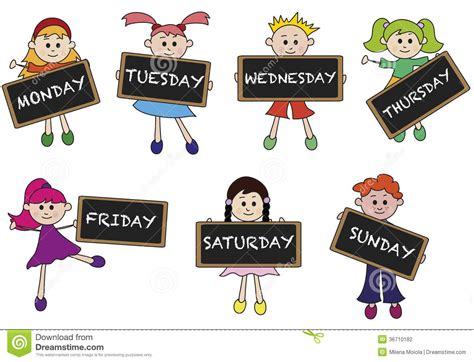Days Of The Week Clip Art Printable