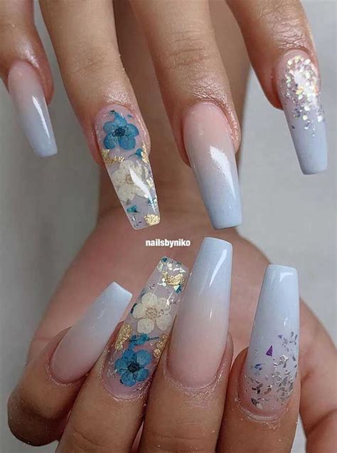Fabulous Nail Designs That Are Totally In Season Right Now Floral Nails Clear Acrylic