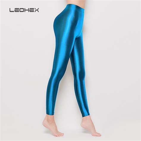 Leohex Women Leggings Shiny Wetlook Opaque High Gloss Spandex Dance Strumpfhose Ebay