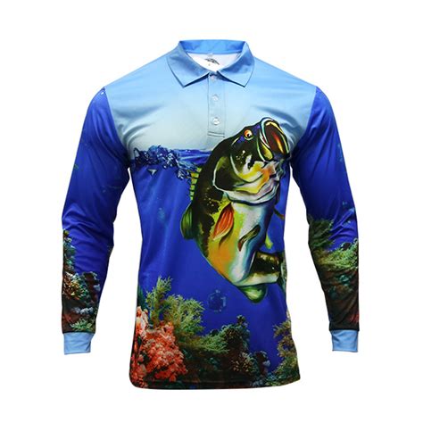 Sublimated Custom Fishing Jersey Long Sleeve Mens Cheap Fishing Shirts