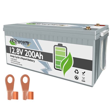 TCBWORTH Lithium Battery 12V 200Ah LiFePO4 Batteries with 200A BMS
