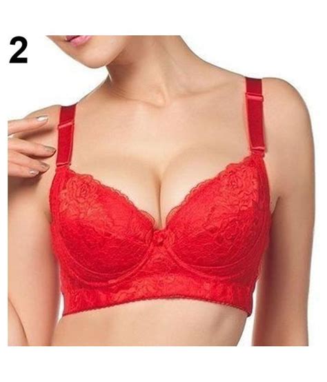 Buy Women Sexy Lace Embroider Ruffle Bownot Underwire Gather Push Up Brassiere Bra Online At