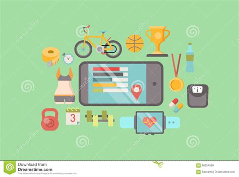 Brands like fitbit typically offer fitness trackers in different sizes ranging from small/medium to large. Sport Healthy Mobile Exercise App Software Flat Vector ...