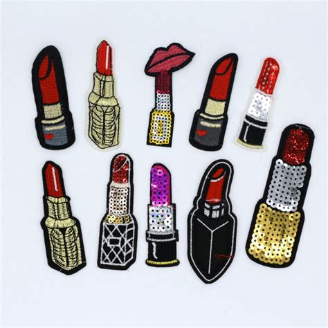 Buy 10pcs New Sequin Lipstick Lip Gloss Design Iron On