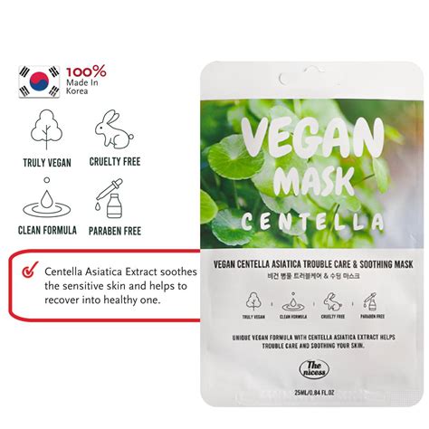 The Nicess Vegan Centella Asiatica Trouble Care And Soothing Mask 25ml Magicboo Beauty Sdn Bhd
