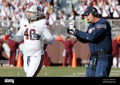 Virginia Head Coach Bronco Mendenhall Directs His Team As Virginia