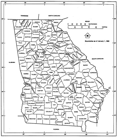 Georgia Counties Map The Georgia Project Of Usgenweb