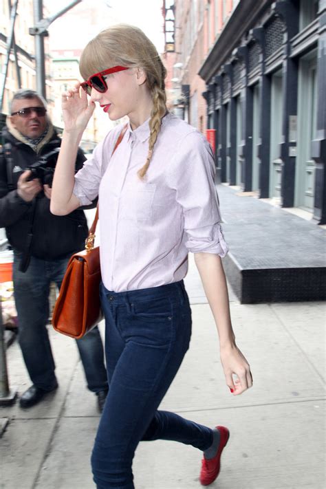Taylor swift blue see through shirt. More Pics of Taylor Swift Skinny Jeans (4 of 13) - Taylor Swift Lookbook - StyleBistro