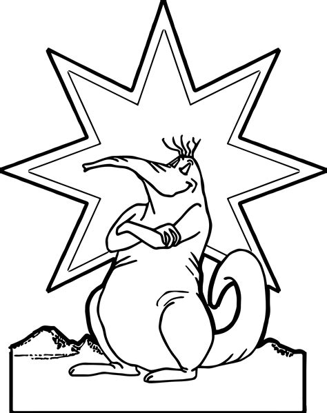 Happy Star Animal Coloring Page