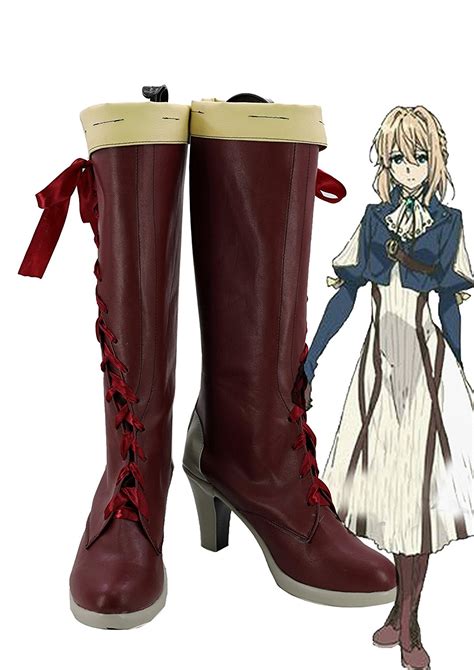 Violet Evergarden Violet Cosplay Shoes Boots Custom Made Red In Shoes