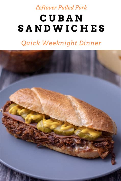 Pork loin comes from the back of the pig and it is a big muscle that is less tender than the aptly named tenderloin. Leftover Pulled Pork Cuban Sandwich | Recipe | Shredded ...