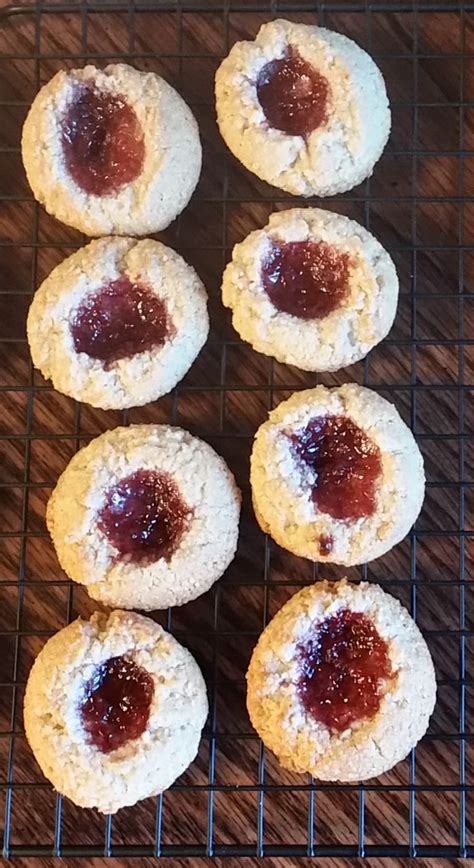 Delicious Gluten Free Almond Thumbprint Cookie Filled With Raspberry