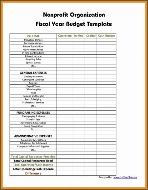 Free Excel Templates For Nonprofit Accounting