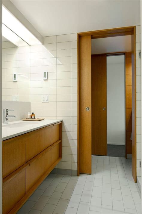 Pocket doors are a mystery to most people. Modern pocket doors bathroom midcentury with condo ...