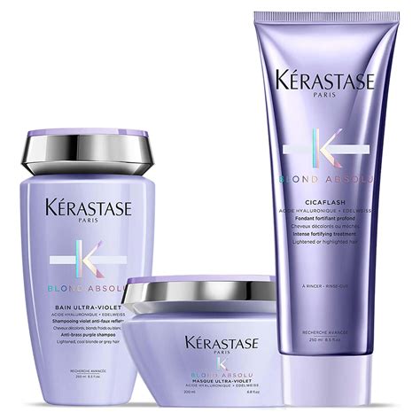 K Rastase Blond Absolu Ultra Violet Shampoo Masque And Conditioner