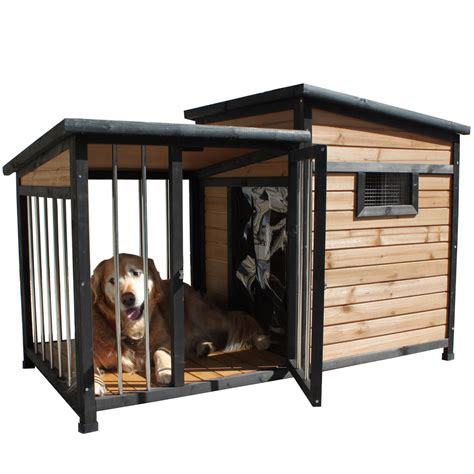 Large Wooden Dog Kennel Crate Door Lock In Built Storage Window