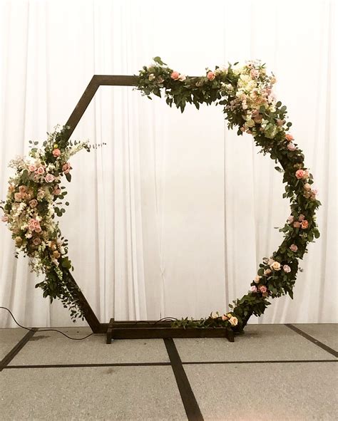 Hexagon Wedding Arch Wedding Arbor Geometric Wood Arch Wedding