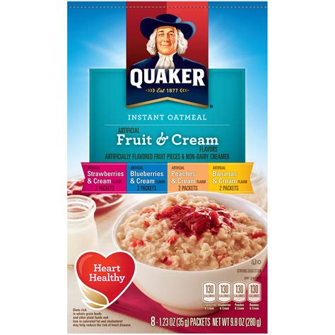 4 Pack Quaker Instant Oatmeal Fruit And Cream Variety Pack 8 Packets