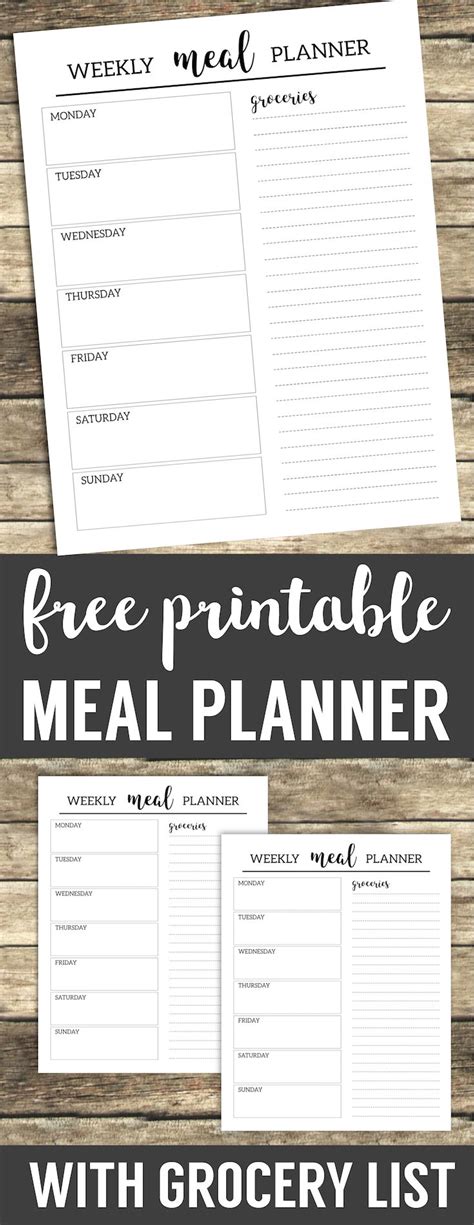 Free Printable Meal Planner Template Paper Trail Design Meal