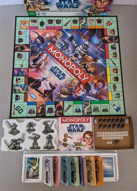 Star Wars The Clone Wars Monopoly Board Game 2008 Complete Pristine