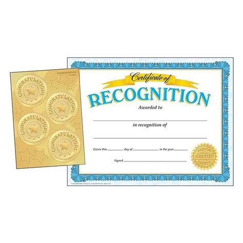 Recognition Certificates And Congratulations Seals Classroomdecorations