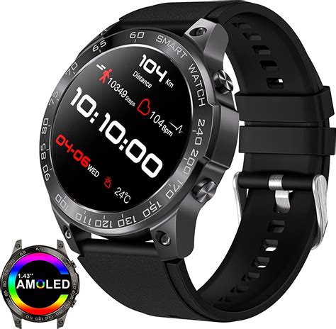 Eigiis Smart Watch For Men 143 Inch Amoled Always On Display Big Screen Smart Watch With Text