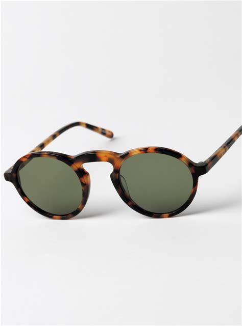 small round sunglasses in tortoise the ben silver collection