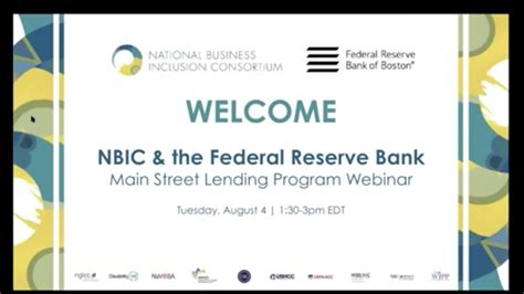 Nbic And Federal Reserve Bank Main Street Lending Program Webinar
