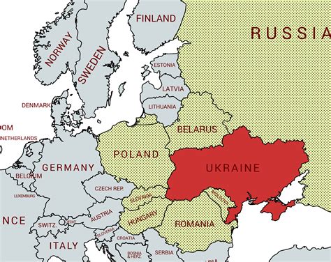 Ukraine Border Countries Map