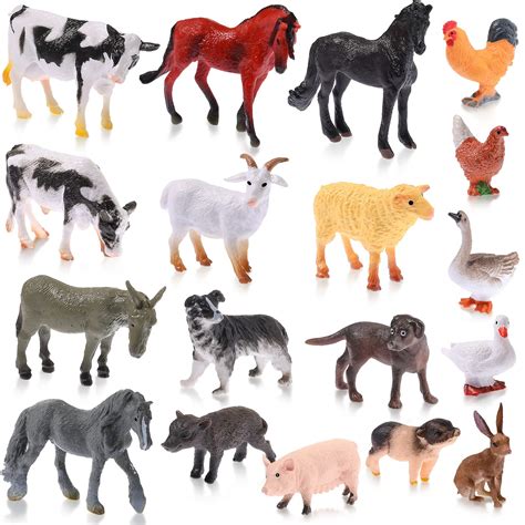 Buy 18 Pieces Farm Animal Toys Realistic Farm Animal Figurines Mini