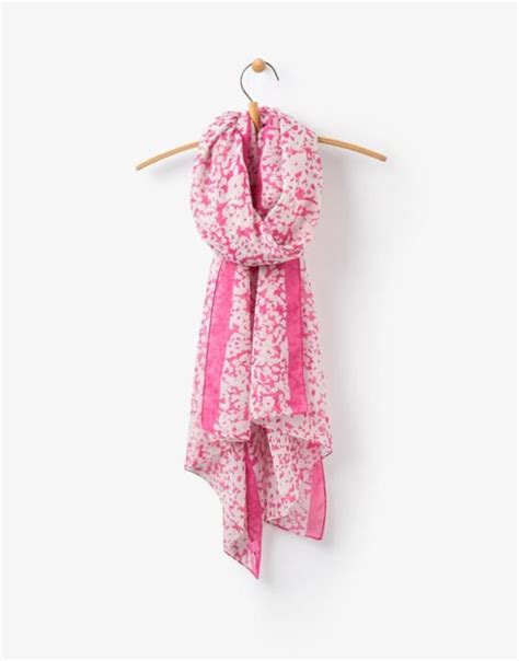 Wensley True Pink Ditsy Scarf Size One Size Joules Uk Womens Scarves Scarf Joules Uk