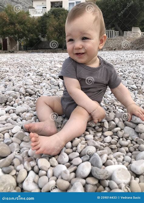 Cute Little Baby On The Beach Stock Image Image Of Peaceful Beach