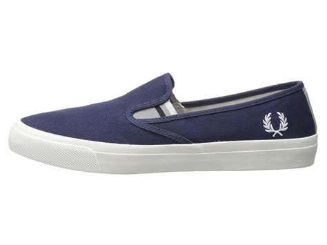 Fred Perry Turner Slip On Canvas In Blue For Men Carbon Blue Lyst