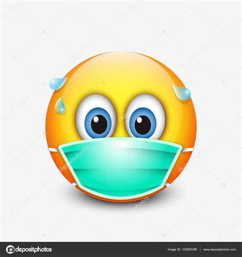 Cute Emoticon Wearing Medical Mask Stock Vector Image By ©ipetrovic