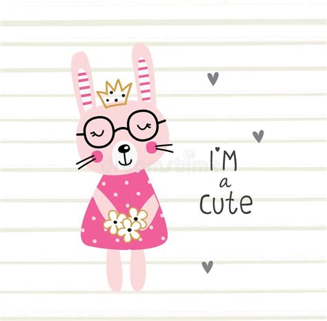 Cute Bunny Girl Vector Illustration Stock Vector Illustration Of