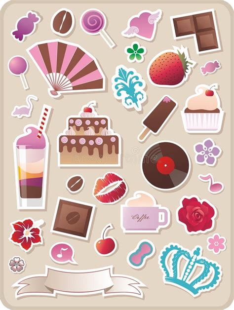 Cute Sweet Stickers Stock Vector Illustration Of Sweet 8123326