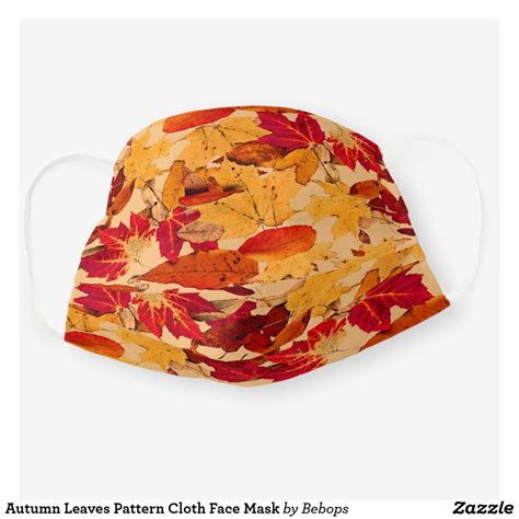 autumn leaves pattern cloth face mask zazzle leaf pattern pattern face mask