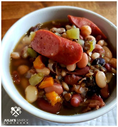 15 Bean Soup With Smoked Sausage A One Pot Meal Julias Simply Southern