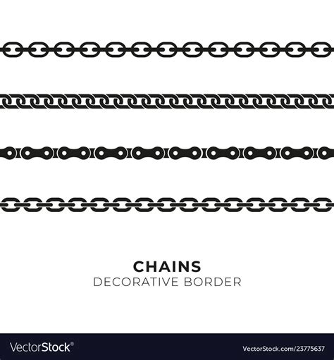 Set Of Black Isolated Of Chains Royalty Free Vector Image