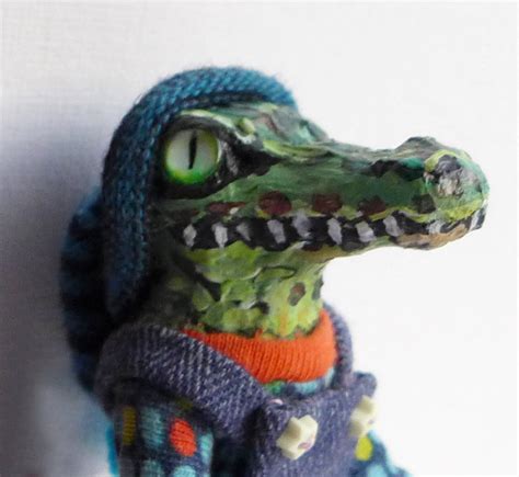 Crocodile Boy Doll Alligator Peg Doll Ornament Animal Art Etsy