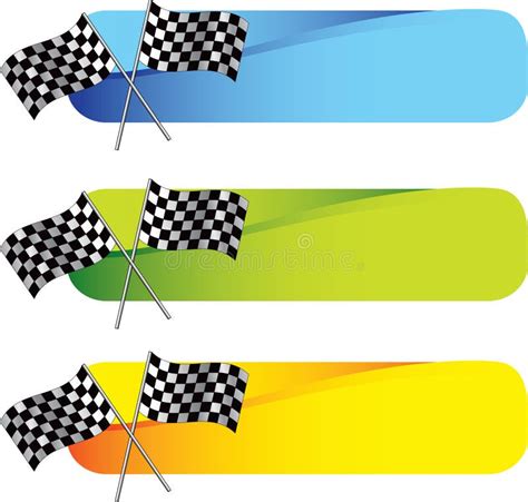 Racing Flags And Trophy On Vertical Blue Wave Stock Vector