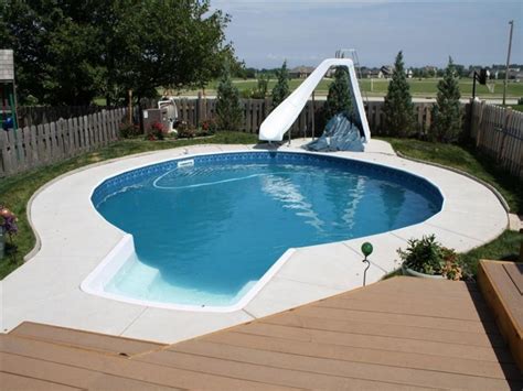 The angle of the slide steps or ladder must be such that the slider's center of. 27 Best Small Inground Pool Ideas in 2019 | Small inground ...