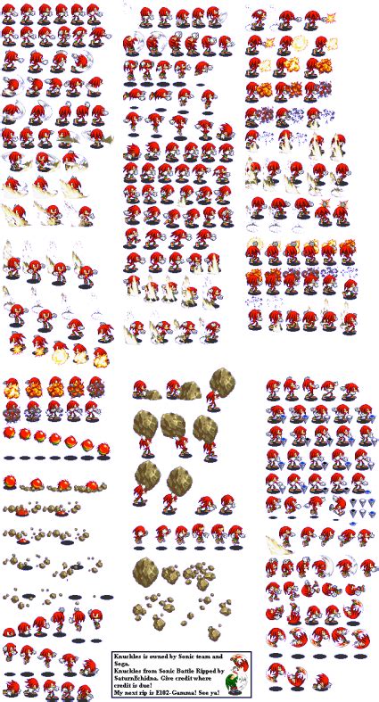 Sonic Battle Knuckles Sprites Clipart Large Size Png Image Pikpng