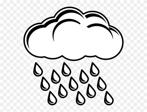 Cloud with rain coloring page. Clipart Rain Percipitation - Sun And Clouds Coloring - Png ...