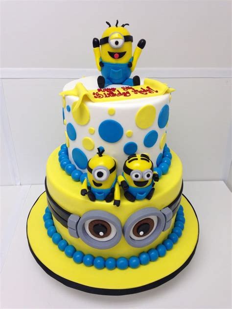 Despicable Me Minions Two Tier Minion Birthday Cake Custom Birthday