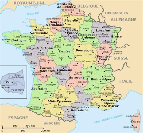 Map of French Regions | Regions of france, France map, French department