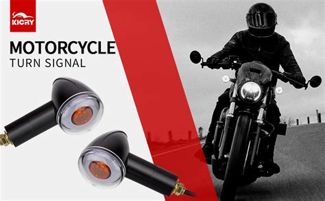 Kicry Motorcycle Led Turn Signals Lights Rear 2pcs Bullet