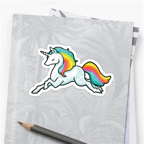 Rainbow Unicorns Sticker By Michelledraws Redbubble