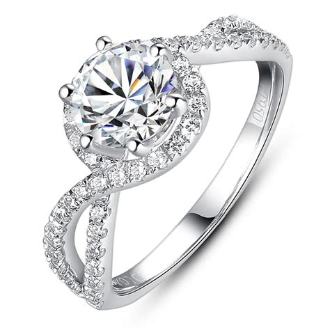 Luxury Engagement Ring 1 Carat Simulated Diamond Ring As Brilliant As Real Diamond 925 Silver